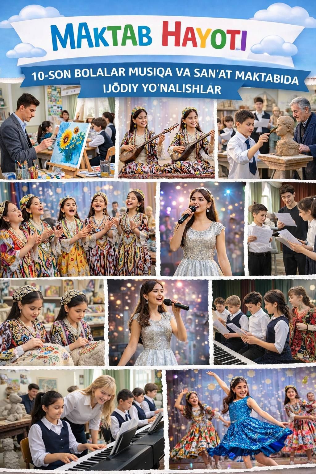 10-son Bolalar musiqa va san'at maktabida ijodiy yo'nalishlar